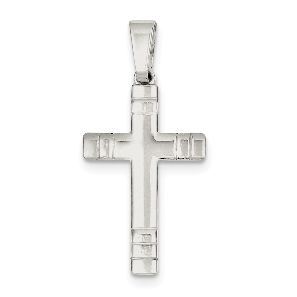 Sterling Silver Polished Cross Pendant - PG95577