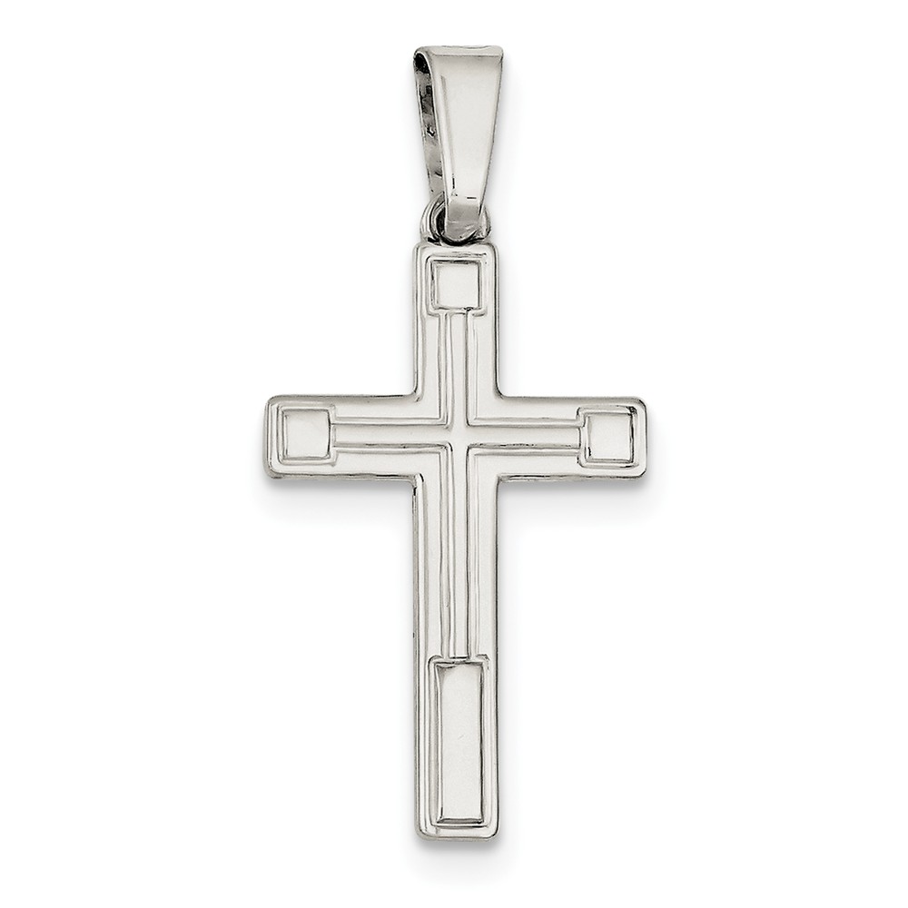Sterling Silver Polished Cross Pendant - PG95483