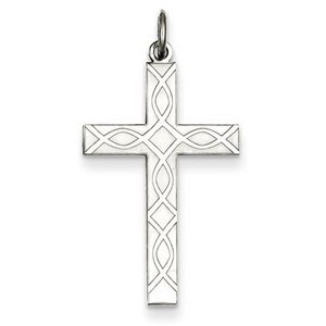 Sterling Silver Laser Designed Cross Pendant