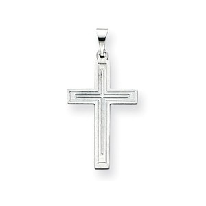 14k White Gold Cross Pendant