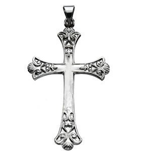 14K White Gold CROSS PENDANT