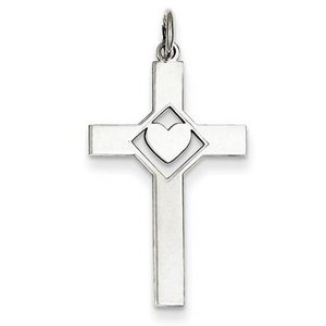 Sterling Silver Laser Designed Cross Pendant
