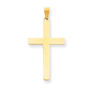 14k Sand Blasted Cross Pendant