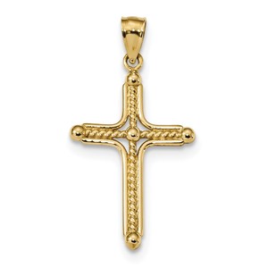 14k Polished Braided Cross Pendant
