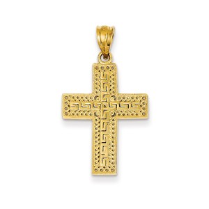 14k Greek Filigree Cross Pendant