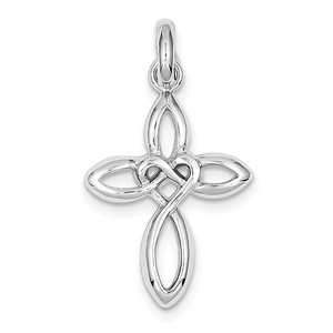 Sterling Silver Rhodium Plated Cross Pendant