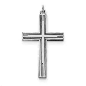 Sterling Silver Laser Designed Cross Pendant