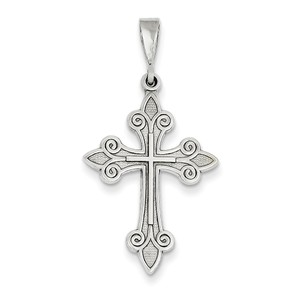 14k White Gold Cross Pendant