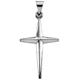 14K White Gold CROSS PENDANT