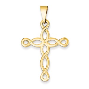 14k Polished Cross Pendant