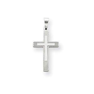14k White Cross Charm