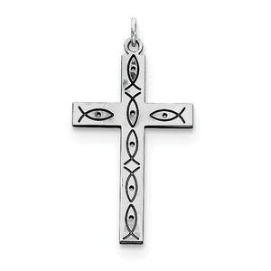 Sterling Silver Laser Designed Cross Pendant
