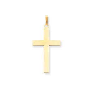 14k Satin Cross Pendant