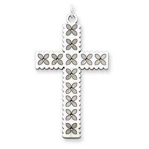 Sterling Silver Laser Designed Cross Charm