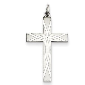 Sterling Silver Laser Designed Cross Pendant