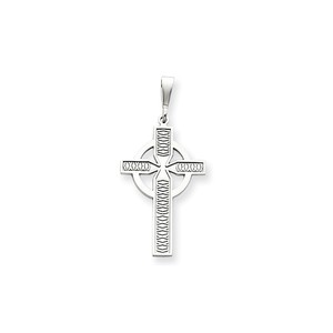 14k White Gold Celtic Cross Charm