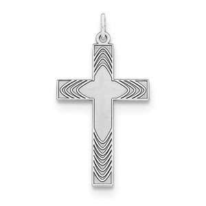Sterling Silver Laser Designed Cross Pendant