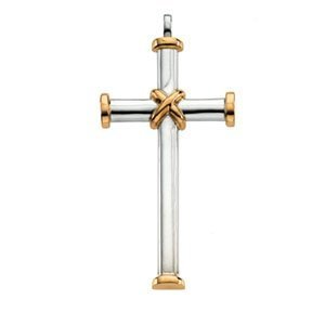 14K Two Tone Gold CROSS PENDANT