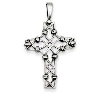 Sterling Silver Antiqued Cross Pendant