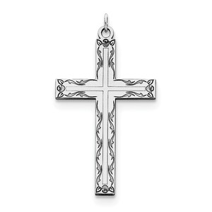 Sterling Silver Laser Designed Cross Pendant