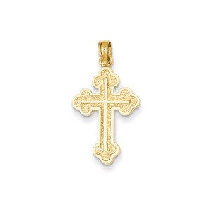 14K Budded Cross Pendant