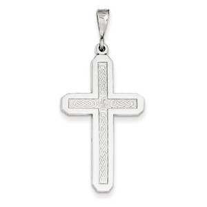 14k White Gold Cross Pendant