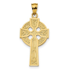 14k Polished Celtic Cross Pendant