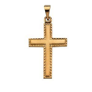 14K Yellow Gold CROSS PENDANT W DESIGN
