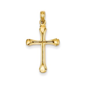 14K Cross with Triangle Tips Pendant