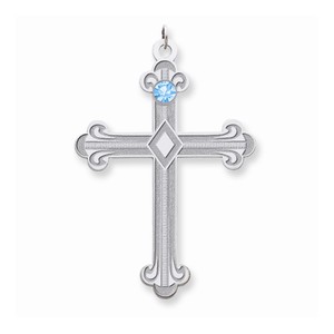 Sterling Silver Crystal Family Cross Pendant