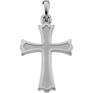 14K White Gold CROSS PENDANT