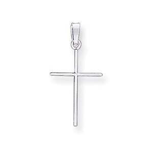 14k White Gold Cross Charm