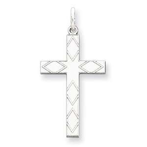 Sterling Silver Laser Designed Cross Pendant