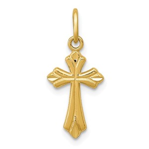 14k Polished D C Small Cross Charm