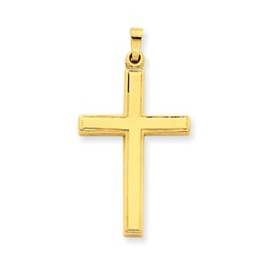 14k Hollow Cross Pendant