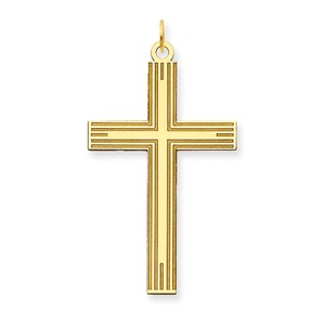 14K Laser Designed Cross Pendant