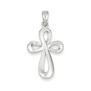 14k White Gold Cross Pendant
