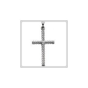 14K White Gold CROSS PENDANT