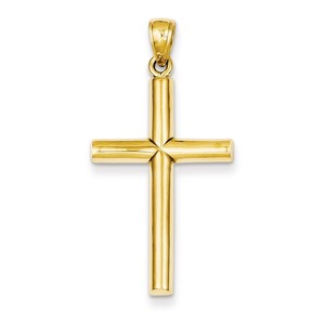 14k Hollow Cross Pendant