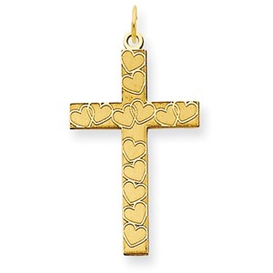 14K Laser Designed Cross Pendant