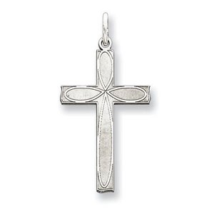 Sterling Silver Laser Designed Cross Pendant