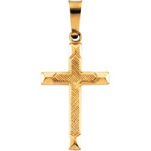 14K Yellow Gold CROSS PENDANT W DESIGN