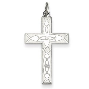 Sterling Silver Laser Designed Cross Pendant