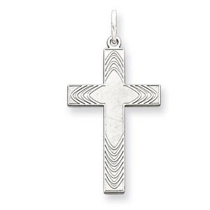 Sterling Silver Laser Designed Cross Pendant