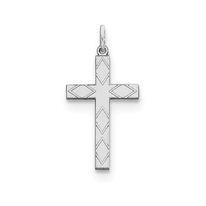 Sterling Silver Laser Designed Cross Pendant