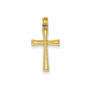 14K Diamond cut X Cross Pendant