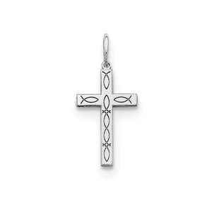 Sterling Silver Laser Designed Cross Charm
