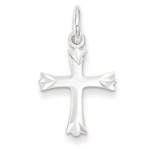 Sterling Silver Fleur De Lis Cross Charm