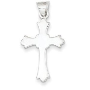 Sterling Silver Fleur De lis Cross Pendant