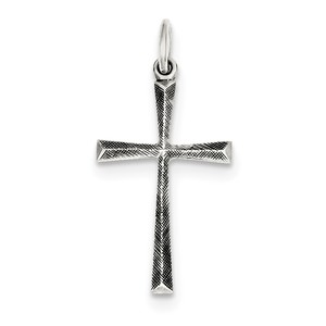 Sterling Silver Antiqued Cross Charm